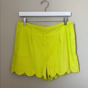 Mittoshop Vibrant Yellow Scalloped Women Shorts